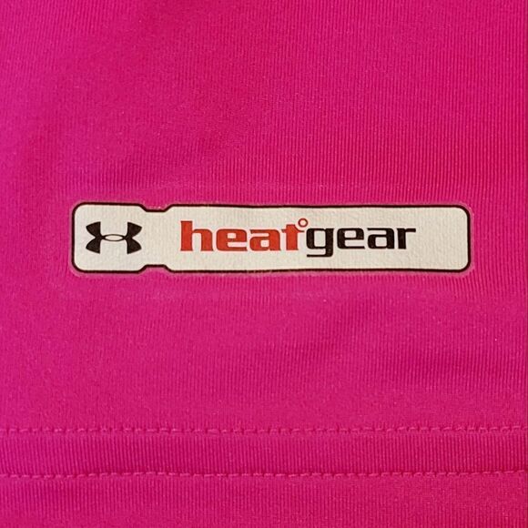 Under Armour Compression Heatgear Magenta High Neck Athletic Sports Top Size L - Picture 8 of 8